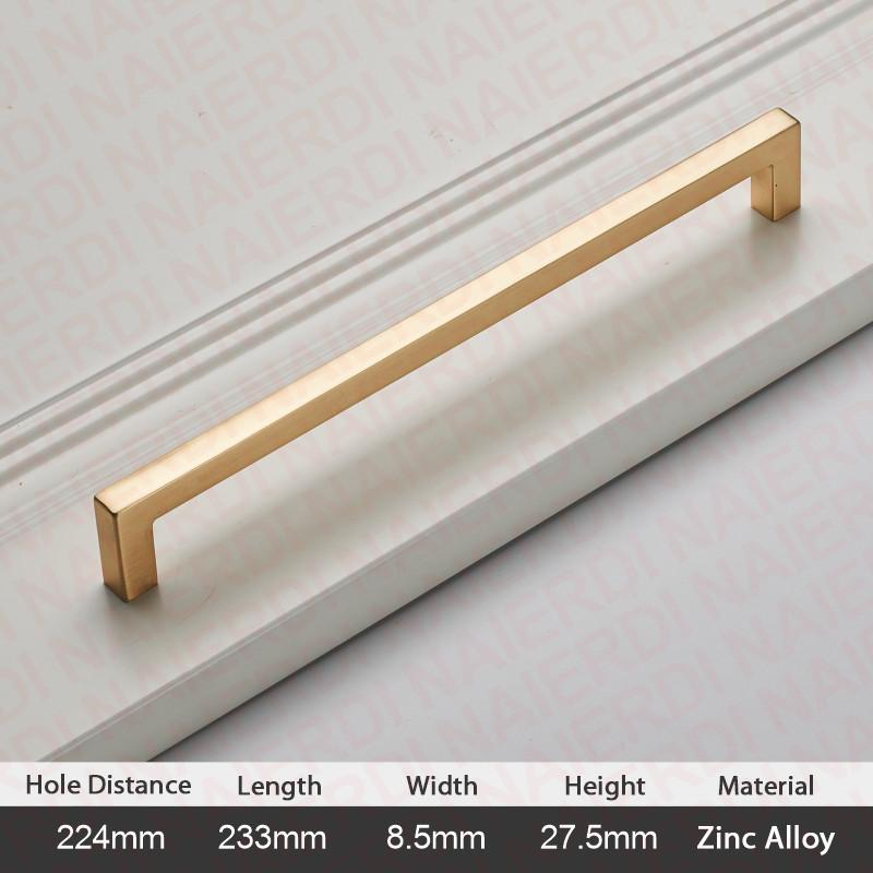 NAIERDI Black Cabinet Handles Zinc Alloy Square Closet Drawer Cupboard Pulls Gold Bathroom Door Knobs Furniture Kitchen Handle