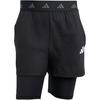 Gym+ Climacool Series Solid Color Two-In-One Sweat-Wicking Sports Shorts Men Shorts Black JE5665