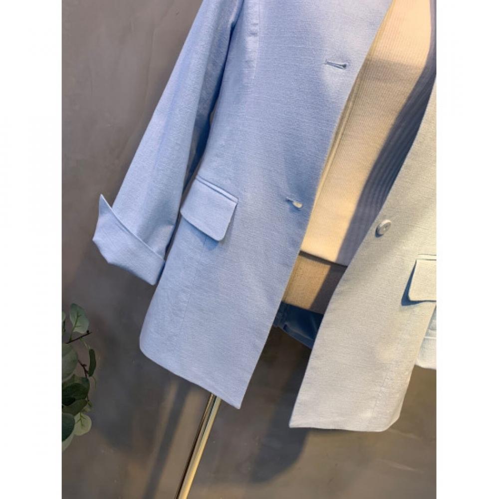C S In The Room Mion lInen Non Collar Three Button Slit jaCket 3 ColorS