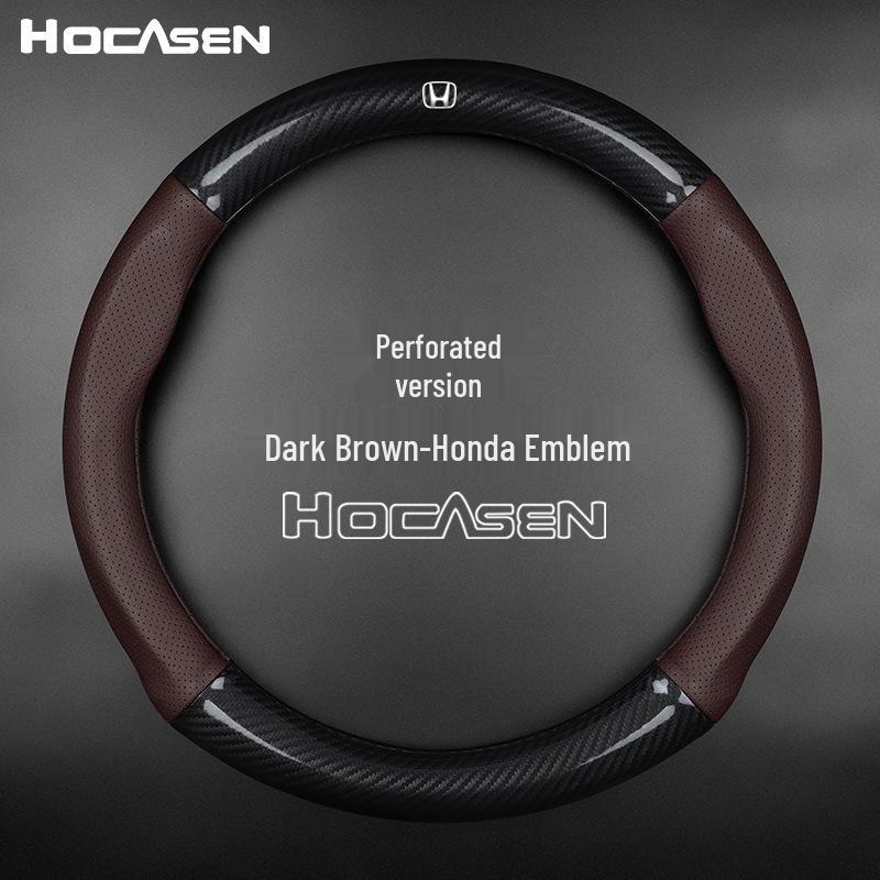 Car Steering Wheel Cover for Accord, CRV, XRV, Vezel, Spirior, and Crider - Carbon Fiber