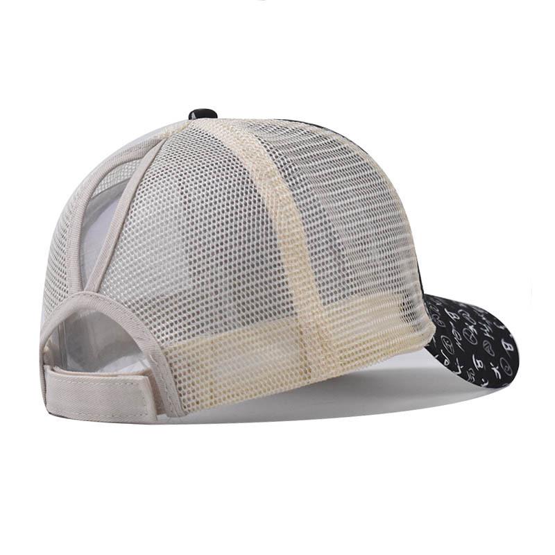 Graffiti Print Mesh Trucker Hat for Men Women, Breathable Adjustable Baseball Cap
