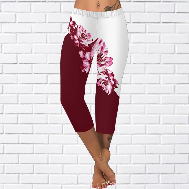 Брюки, летние желтые короткие леггинсы с бабочками, укороченные узкие брюки 0, леггинсы больших размеров, женские белые брюки с анютиными глазками, укороченные брюки для женщин