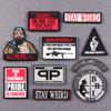 Warning Alert Patches For Clothing Danger Iron On Patches For Clothes Thermoadhesive Hip Hop Embroidery Patch Stickers Badges
