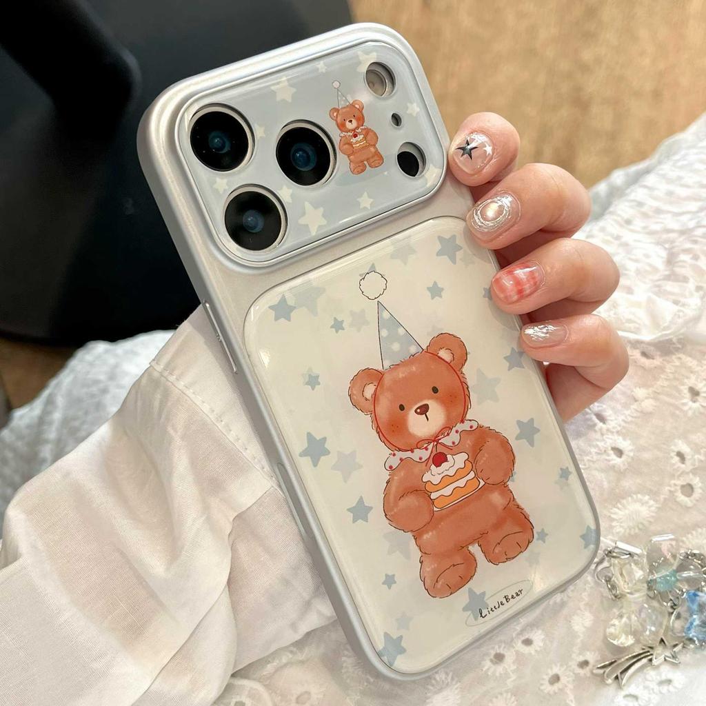 Adorable Birthday Cake Bear Phone Case for iPhone 14/15/16/17 Pro Max - New Style for Women