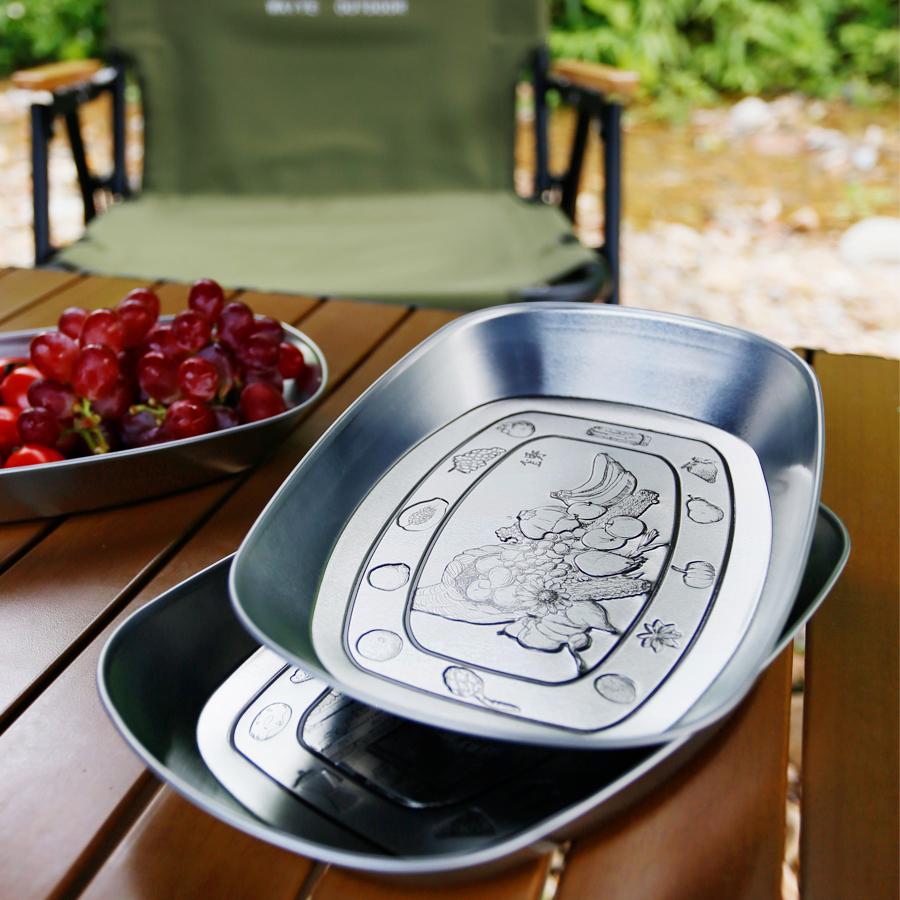 Retro European-Style Tin Camping Plate - Portable BBQ & Picnic Tableware