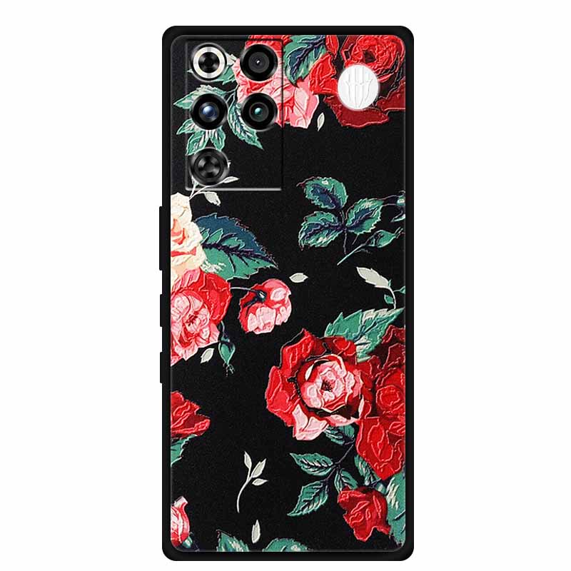 3D Case For Red magic 11 PRO Redmagic11 Pro Bumper Embossed Blossoms Funda Relief Flower Capa Silicone Soft Back Phone Cover Bag