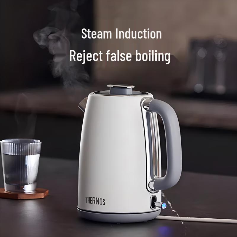 THERMOS 1.7L Stainless Steel Electric Kettle with Steam Sensor
