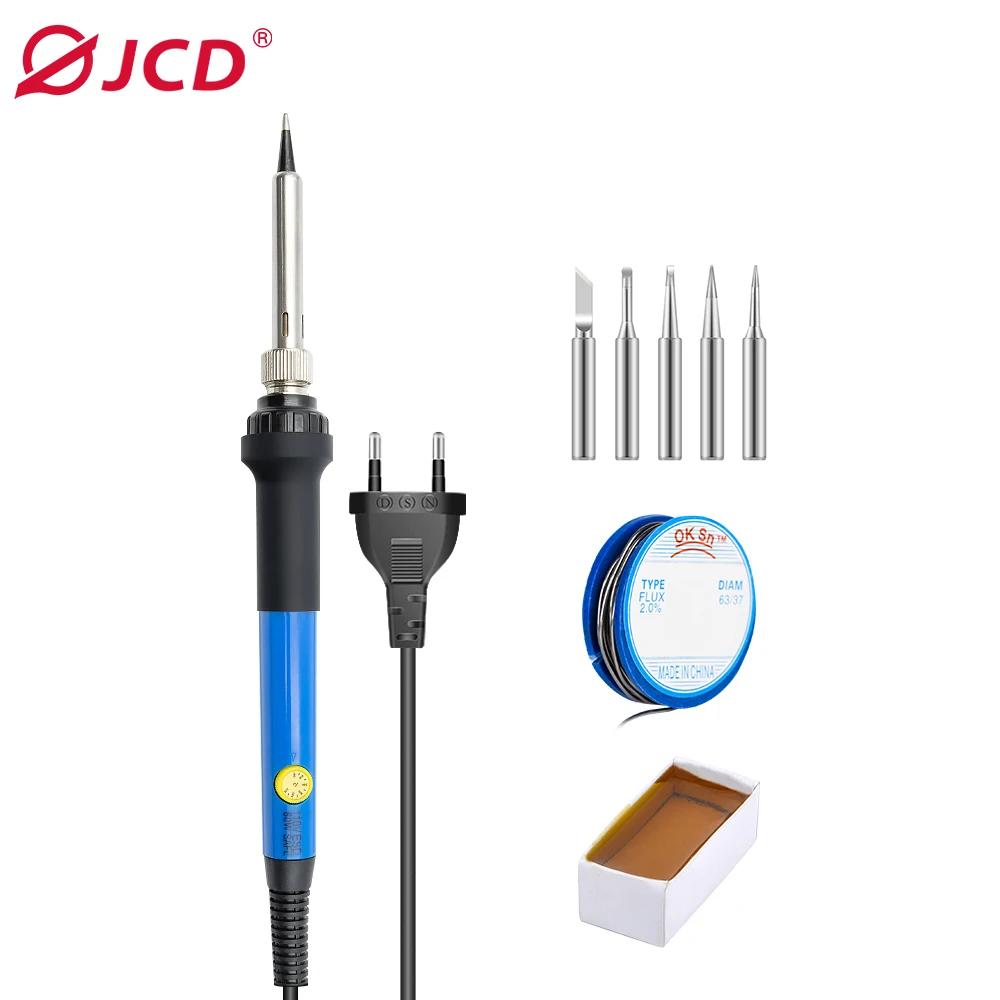 Комплект электропаяльника JCD 220 В 60 Вт с регулируемой температурой, сварочная паяльная станция, нагревательные карандаши, инструменты для ремонта
