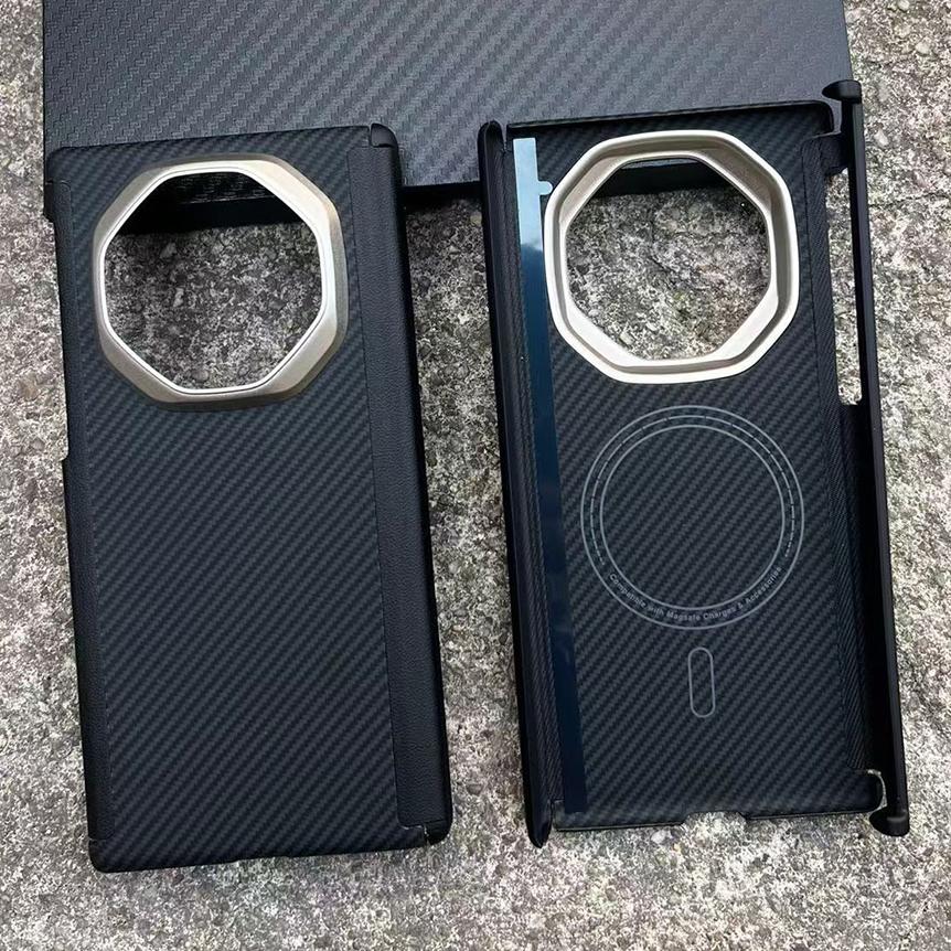 Чехол из настоящего углеродного волокна для Huawei Mate XT/ XTS Ultimate с двойным шарниром, магнитный, из арамидного волокна, совместимый с чехлом Magsafe