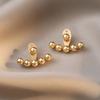 Beaded Stud Earrings Waterproof Jewelry High Quality Gold Color Fashion Earrings Gifts