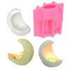 Moon Shape Candle Holder Mold Crystal Epoxy Resin Molds Candlesticks Ornament Silicone Mold Concrete Plasters Molds