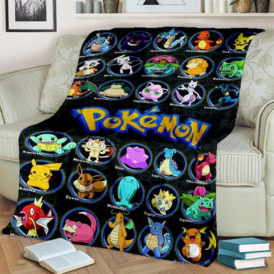 2025 Новое Милое Пикачу Покемон Мультяшный Подарок Мягкое Плюшевое Одеяло, Фланелевое Одеяло для Гостиной Спальни Кровати Дивана Покрывало Детское