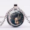 BLUELANS NECKLACE Wonderful Glass Pendant Chain Necklace Moon Angel Jewelry Vintage Cabochon Sweater Women Present