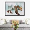 Landscape Forest Bear Fox Wolf Nordic Abstract Posters And Prints Wall Art Canvas Painting Nordic Animal Wall Pictures For Kids