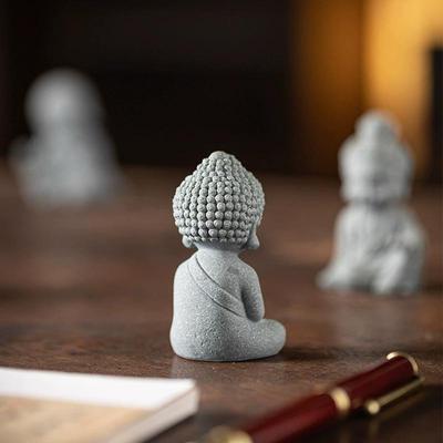 Статуя Будды в китайском стиле, милые фигурки маленьких монахов, ландшафтный дизайн с мхом для аквариума, дзен, восточная эстетика, украшение для сада