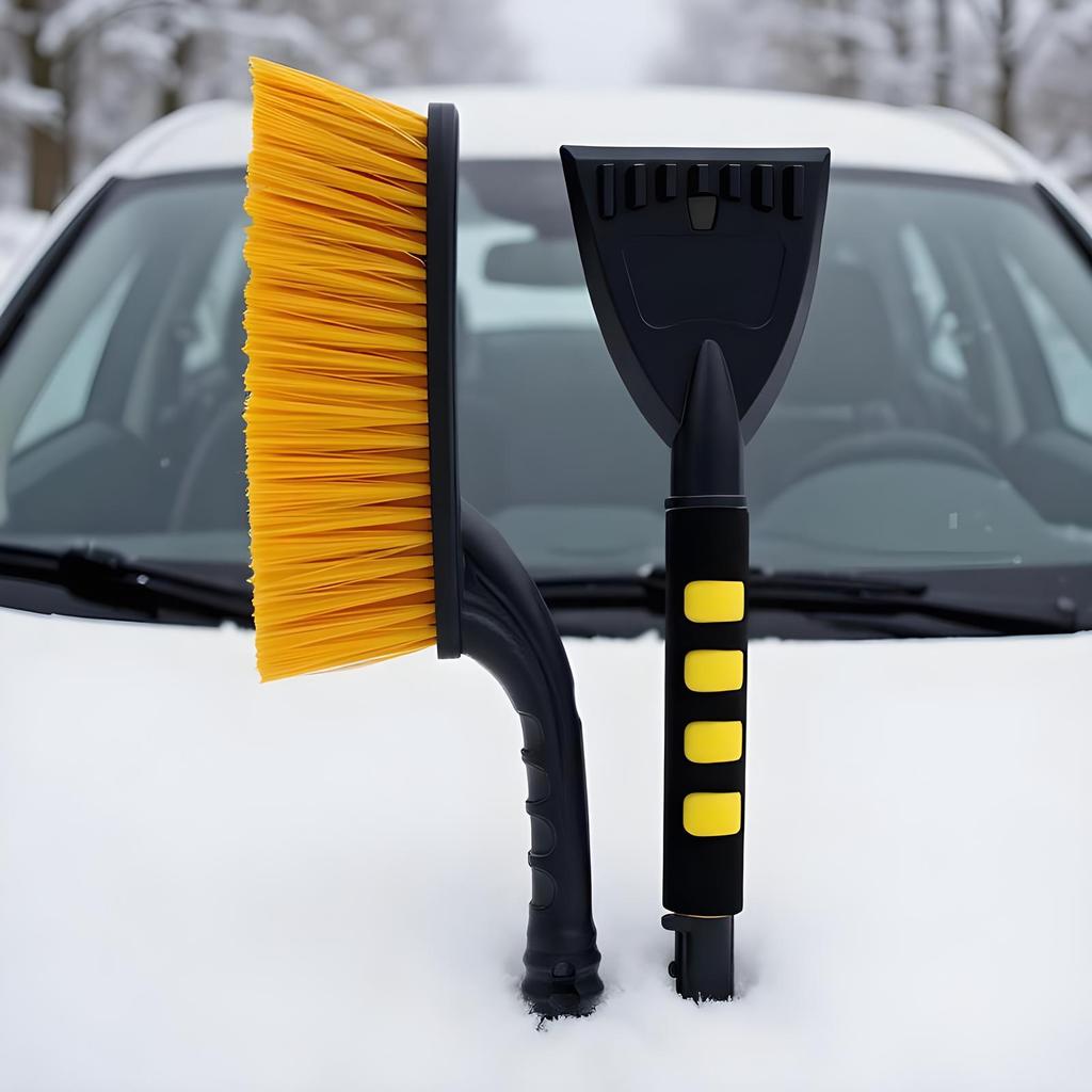 winter Car Snow Brush and Ice Scraper 2-in-1 car Scraper Snow Brush Ergonomic Foam Grip Window Ice Scraper Snow Cleaner