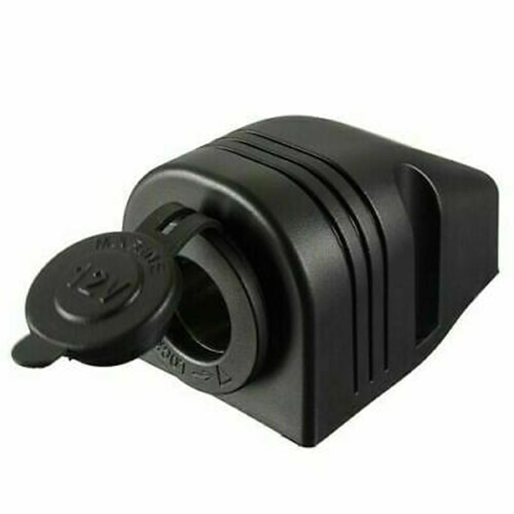 Black Plastic Power Socket 12V 24V for Car Boat Motorcycle Dashboard