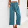 Женские брюки-палаццо, летние широкие повседневные длинные брюки в стиле бохо с карманами