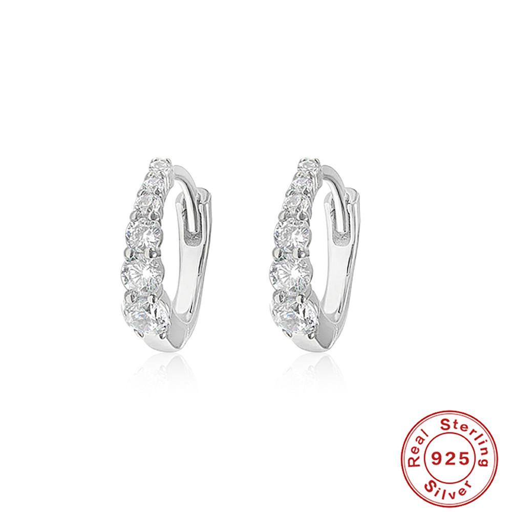 Роскошный набор с бриллиантами Премиум Серьги-кольца с пряжкой для ушей Модные серьги Серьги Серьги Пряжка для ушей Стерлинговое серебро S925