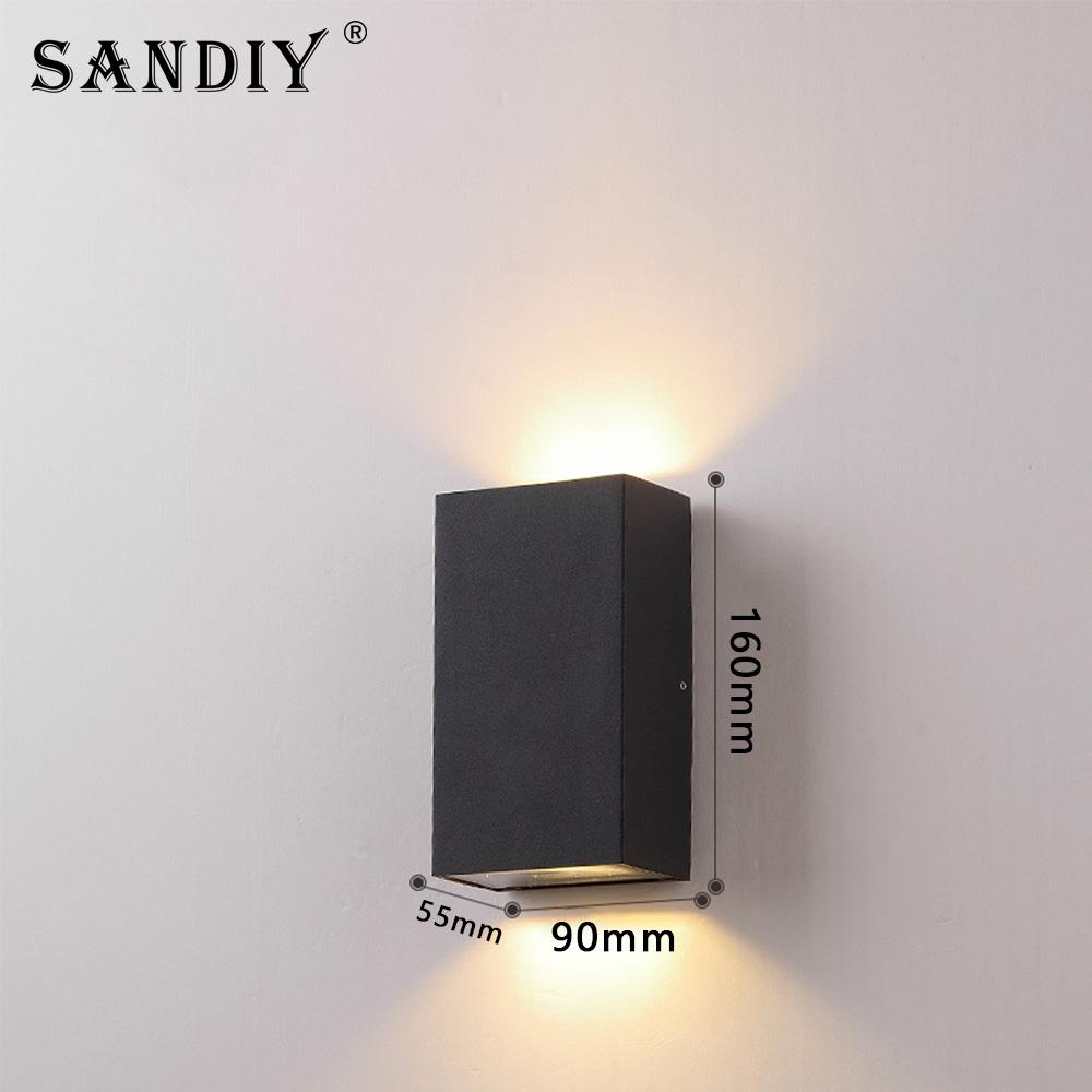 SANDIY Outdoor LED Garden Wall Lamp Up Down Light for House Decor Exterior Patio Porch Garage Gate Balcony Step Waterproof IP65