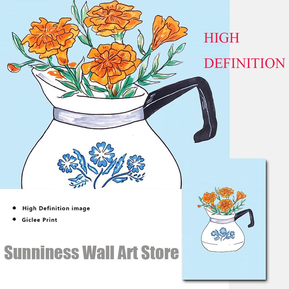 Nordic Food Flowers Coffee Cups Aperol Mac and Cheese Wall Art Canvas Painting Posters Print Pictures For Living Room Home Decor