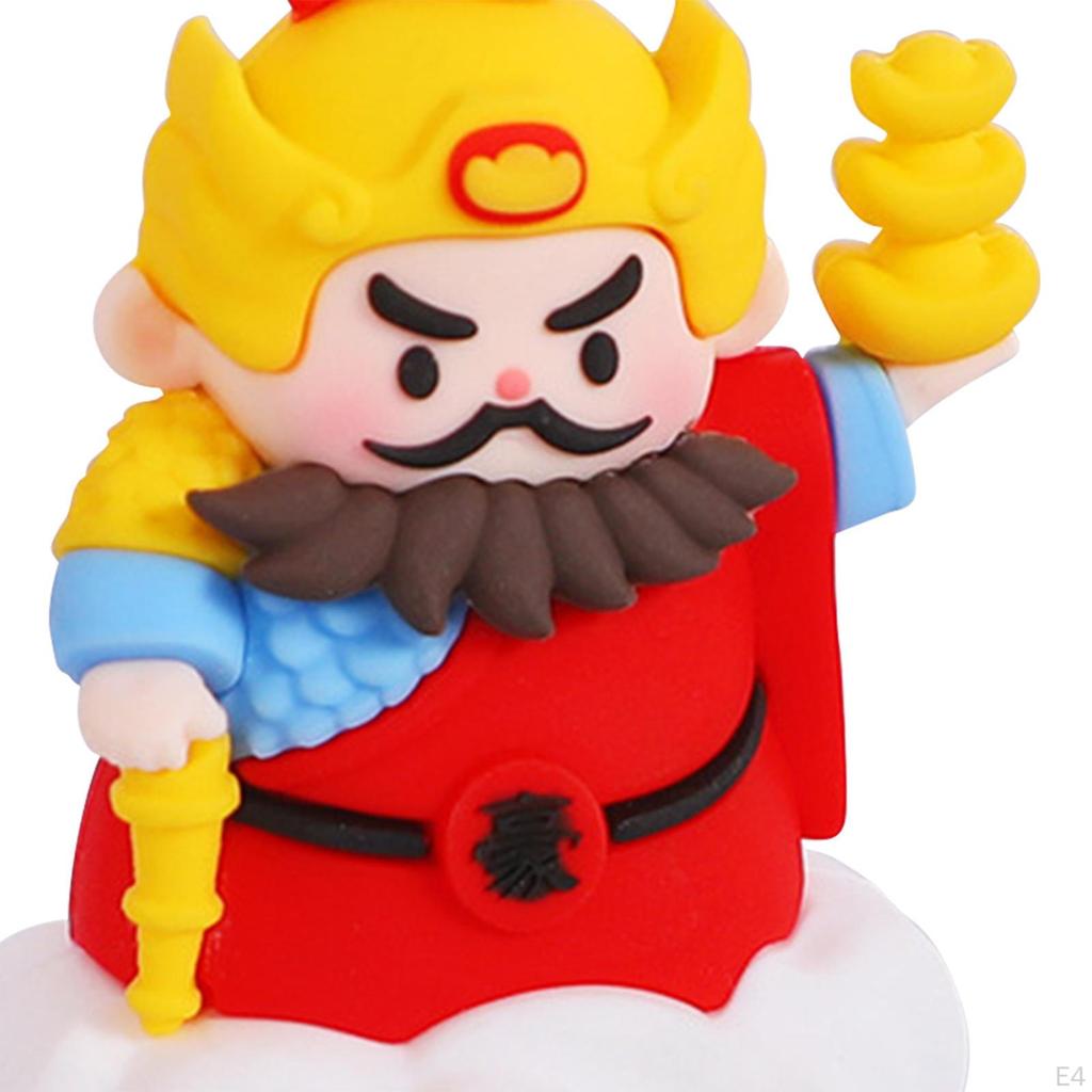 Китайская фигурка Lucky God, мультяшная статуя, милое настольное украшение удачи, маленькая скульптура для