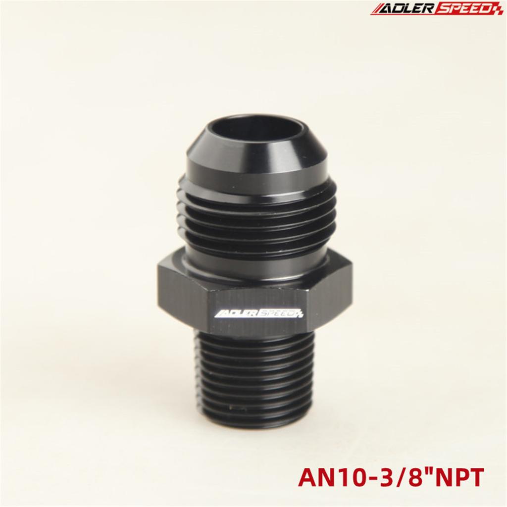 Прямой адаптер-переходник для топливного шланга AN3/AN4/AN6/AN8/AN10/AN12 на резьбу NPT 1/8" / 1/4" 3/8" 1/2" 3/4" 1" Черный