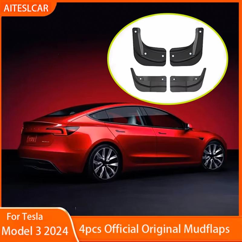 Mud Flaps for Tesla Model 3 Highland 2026 Mudguard Official Original Front Rear Wheel Fenders Splash Guards Model3 Accessories