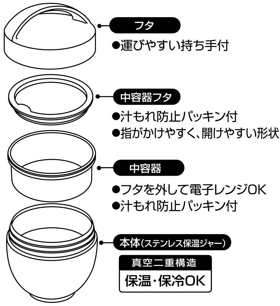 Skater Insulated Lunch Mickey Pop LDNC6 Box, Bowl-Shaped, 540ml, Mouse, Mitsumaru, Colors,
