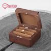 Деревянная портативная шкатулка для хранения колец из черного ореха - Квадратный дизайн из массива дерева, Горячие продажи
