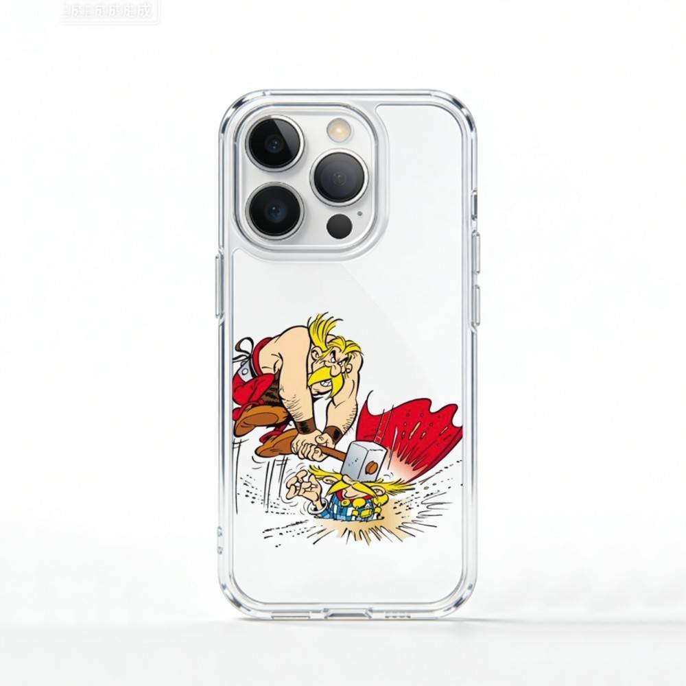 A-Asterix C-Cartoon O-Obelix Phone Case For iPhone 17 16 15 14 13 12 11 Mini Pro Max Plus Transparent Cover