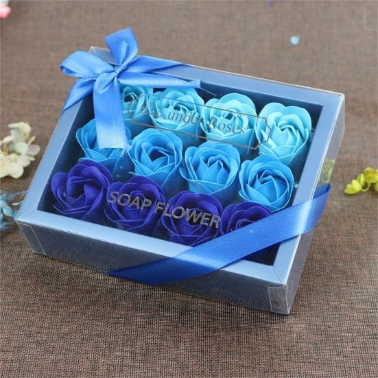 12 шт. Мыло-цветок Изысканное Романтичное Легкое Мыло-цветок Роза с Подарочной Коробкой для Дома