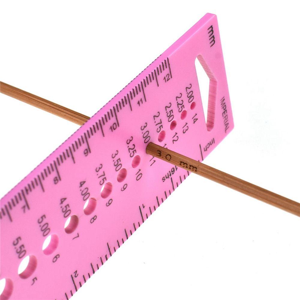 Inch 2.0mm-10.0mm Crochet Hook Craft DIY Sewing Tools Needle Gauge Measure Ruler Sewing Ruler