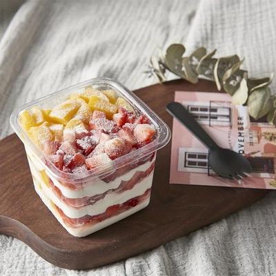 50 шт. прозрачных пластиковых многослойных коробок для тортов, универсальные десертные контейнеры для бэнто для тофу, фруктов и мусса, идеально подходят для выпечки