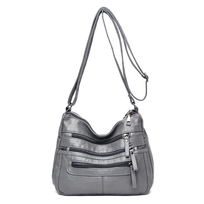 Women's Soft Leather Large Capacity Shoulder Bag Crossbody Bag for Middle-Aged Mother Bag