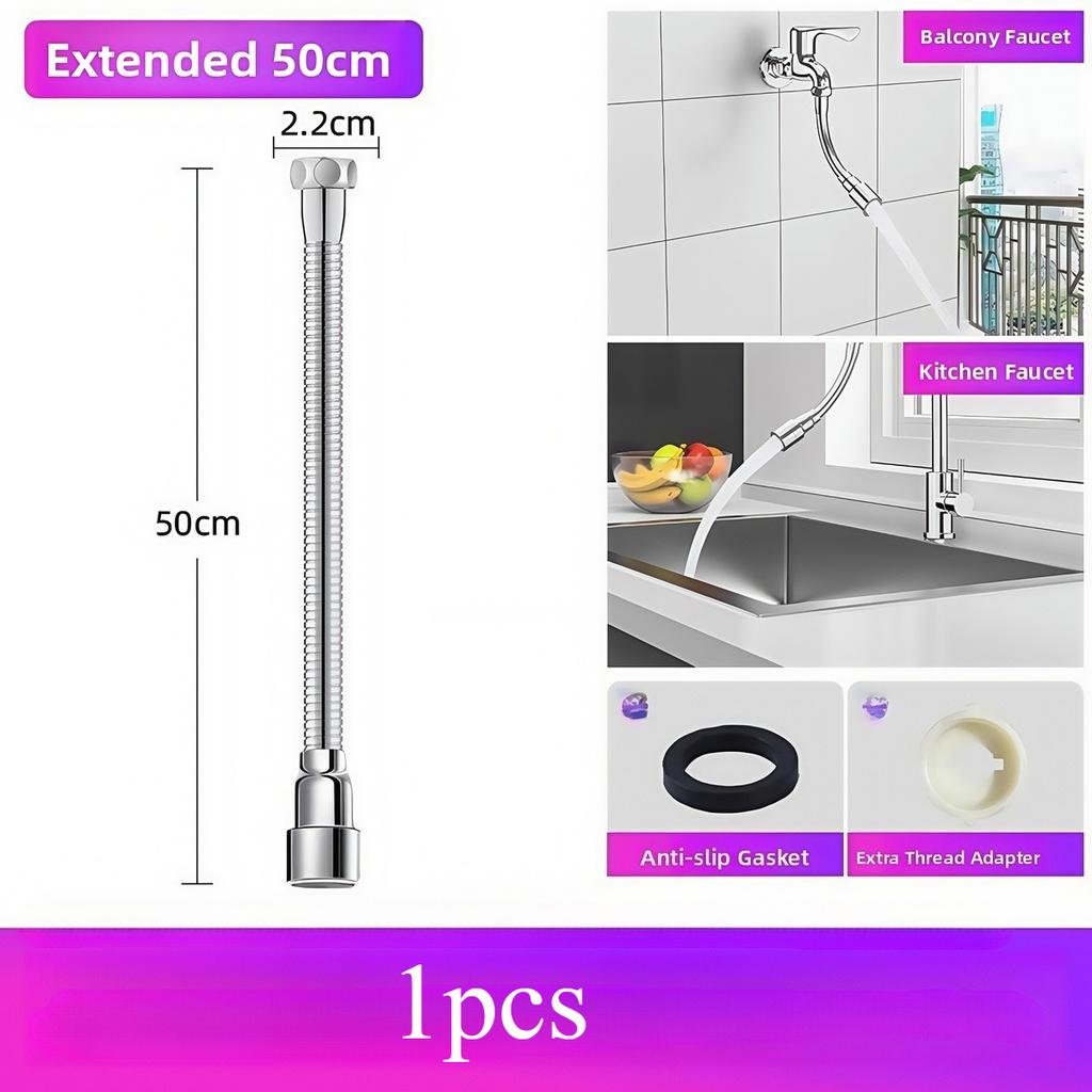 Универсальный удлинитель для смесителя 13-50 см из нержавеющей стали с вращением на 360° для кухни, ванной комнаты, раковины, брызгозащищенная насадка-аэратор, удлинительный шланг
