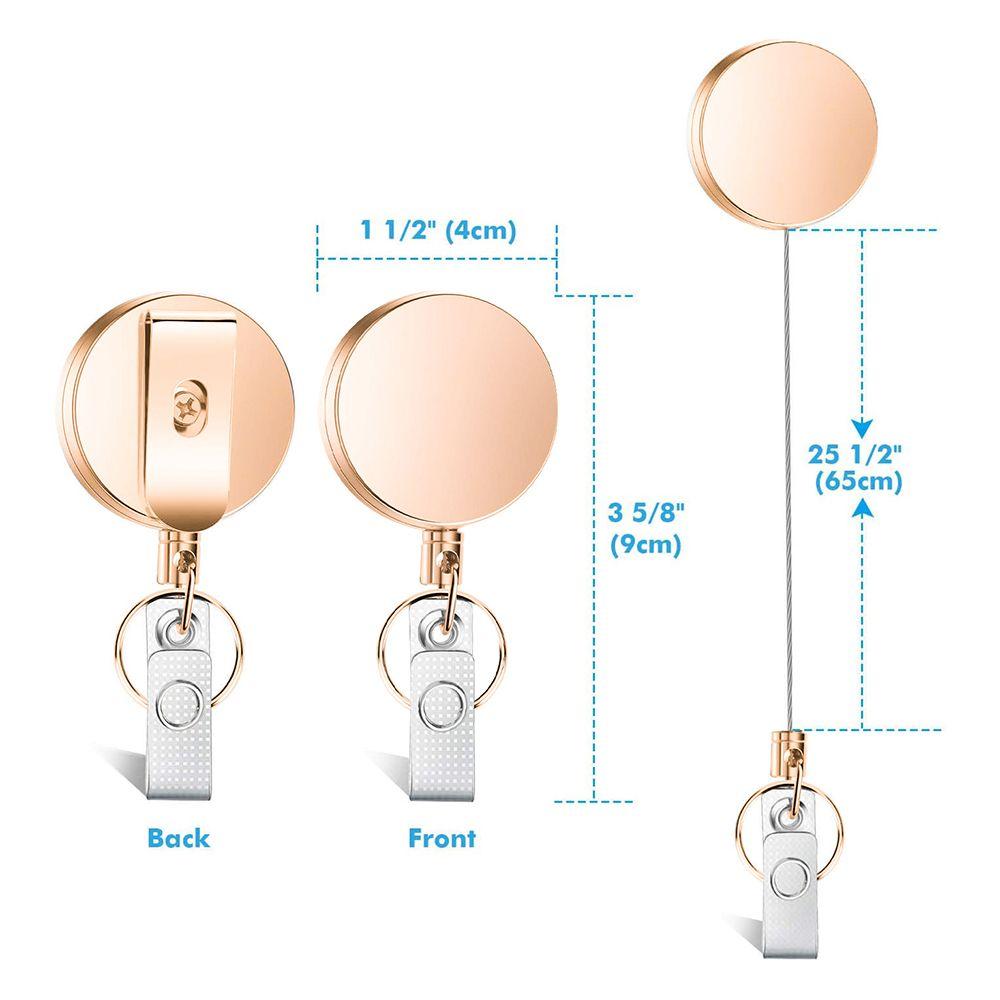 Металлический выдвижной держатель для ID-карты, бейджа, клипса-рулетка, выдвижной брелок для ключей, клипса для шнурка