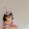 Multicolor Birthday Hat Headband Korean Style Lace Mesh Hair Hoop Happy Birthday Hairband  Party