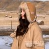 Pom Poms Ear Flap Ushanka Hat Polyester Winter Cycling Hat Fleece Lined Trapper Hat  Winter Season