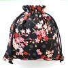 COCOLUCK Japanese Pattern Drawstring Accessory Made In Japan with Chirimen Fabric Perfect for Temple Stamp and Gifts Sakura Bag, Case, Lining, Books,