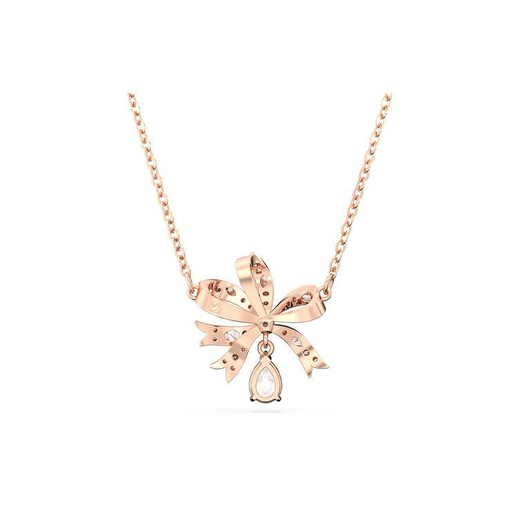 Swarovski Гипербола Бант Маленький Кубический Цирконий Ожерелье Женское Розовое Золото 5656741
