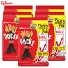 Glico Pocky Family Pack Chocolate Flavour, Biscuit Stick Coated with Chocolate, 154 G X 5 Pcs - Thai Snack