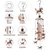 Horse Wind Chimes Outdoor Zootop Copper Wind Chimes Decoration With 1 Lucky Bead 4 Aluminum Tubes 6 Bells Memorial