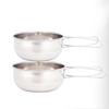2Pcs/Set 500ml/650ml Camping Folding Bowl Stackable Anti Rust Stainless Steel Camping Bowl