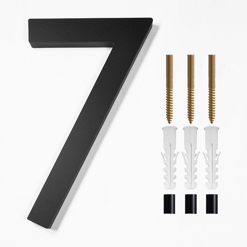 Адрес Большая Современная Дверь Алфавит Плавающий Дом Номер Буквы Знак #0-9 Черные Цифры 125 Мм 5 В Домашнем Уличном