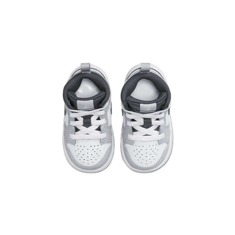Jordan 1 Детские кроссовки Mid TD Серый Черный Белый 640735-078