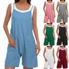 Женский модный однотонный свободный повседневный комбинезон с широкими штанинами