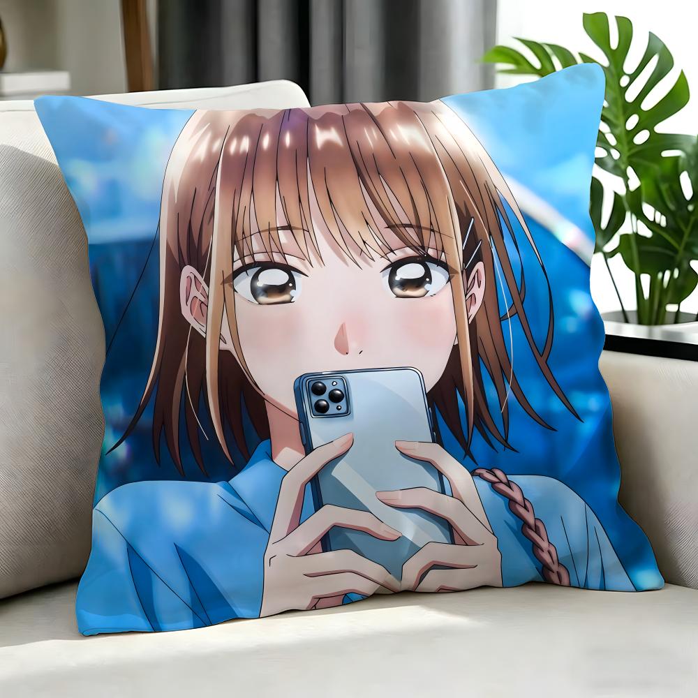 Anime Blue Box Cushion Cover Cushion Cover Set 4Pcs 50X50 45X45 40X40 Pillowcase Decorative Sofa Home Decor