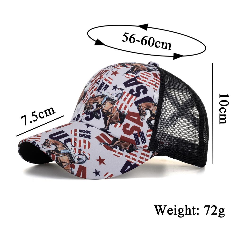 New USA Cross Mesh Cap Baseball Cap Women's Visor