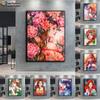 Popular 5D Diy Cross Stitch Flower and Girl Painting Full Drill Cross-Stitch Crafts Kit Wall Sticker Home Decor